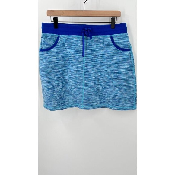 T By Talbots Womens Skort Athletic Skirt Short Large Heathered Blue Pockets - Picture 1 of 7